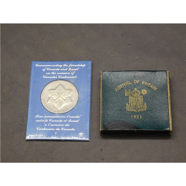1967 Israel State Medal & 1951 Festival of Britain Coins