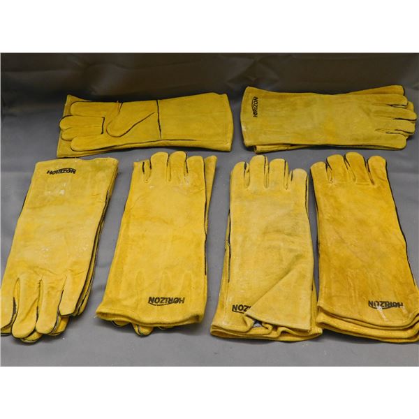 6 Pairs of Cow Hide Leather Welding Work Gloves