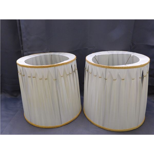 Pair of Vintage Matching Shades Fabric Cream Colour