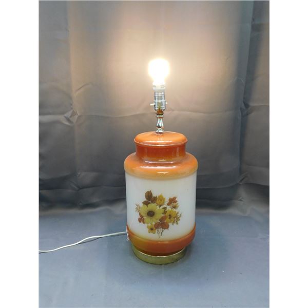 Vintage MCM Orange Glass Lamp (no shade) *works*