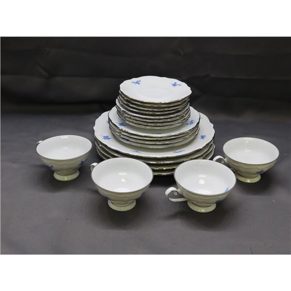 4 Person Place Setting 20pcs Queen Anne Dishes Fine Bone China Germany Cups Saucers Plates