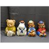 Image 1 : Lot of 4 Vintage Cookie Jars Teddy Bear, Hippo