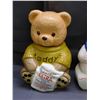 Image 2 : Lot of 4 Vintage Cookie Jars Teddy Bear, Hippo
