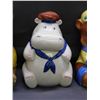Image 3 : Lot of 4 Vintage Cookie Jars Teddy Bear, Hippo