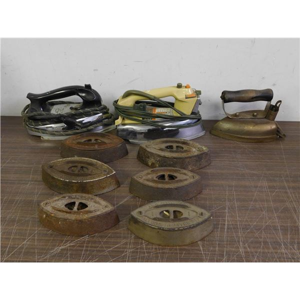 Lot of 9 Vintage Antique Irons