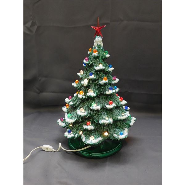 Vintage Ceramic Christmas Tree Lamp (missing some bulbs, base damaged)