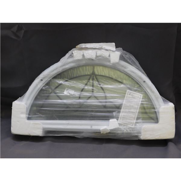 Semi Circle Transom Window Insert Leaded Glass 22" x10"