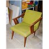 Image 1 : Vintage MCM Mid Century Green Upholstered Teak / Walnut? Armchair Lounge Chair