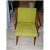 Image 3 : Vintage MCM Mid Century Green Upholstered Teak / Walnut? Armchair Lounge Chair