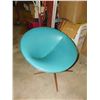 Image 1 : Blue MCM Mid Century Modern Vinyl Round Lounge Chair
