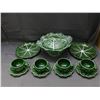 Image 1 : Lot of 7 Cabbage Ware Ceramic Cabbage Large Serving Bowl Punch Bowl w Lid, 4 Cups Saucers, 2 Plates