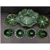 Image 4 : Lot of 7 Cabbage Ware Ceramic Cabbage Large Serving Bowl Punch Bowl w Lid, 4 Cups Saucers, 2 Plates