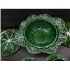 Image 7 : Lot of 7 Cabbage Ware Ceramic Cabbage Large Serving Bowl Punch Bowl w Lid, 4 Cups Saucers, 2 Plates