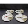 Image 1 : Lot of 4 USA Fine China Cups and Biscuit Plates Georgian China 22k Gold Rim