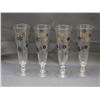 Image 1 : Set of 4 MCM Vintage Tall Glasses Winter Snowflake Black and Gold Pattern