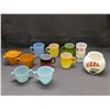 Image 1 : Lot of 11 Vintage Milk Glass Fire King Mugs, Cups, Pyrex Cream and Sugar, Etc