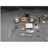 Image 1 : Junk Drawer Lot Jewelry, Metal Trays, Keychain, Bottle Openers, Etc