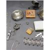 Image 3 : Junk Drawer Lot Jewelry, Metal Trays, Keychain, Bottle Openers, Etc