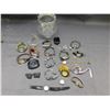 Image 1 : Glass Vase with Assorted Watches & Watch Parts *for parts*