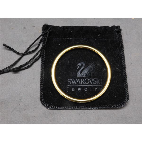 Swarovski Crystal Bangle Bracelet Gold Tone