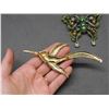 Image 2 : Lot of 2 Brooches Pins Rhinestone Butterfly and Hummingbird