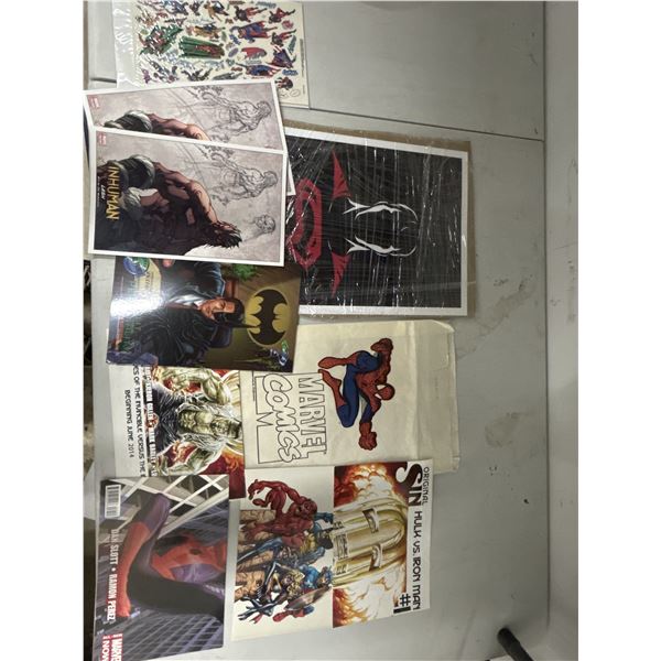 Lot of Super Hero ComicArt Prints, INHUMAN, Wolverine, X-Men, Spider-Man, Batman, Superman Prints