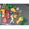 Image 4 : Lot of Assorted Beyblades Beys, Rip Cords, Launchers, Accessories