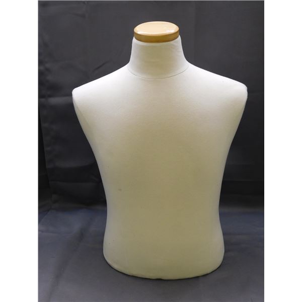 Wooden & Fabric Male Torso Mannequin Dress Form with Adjusting Knobs 2ft tall