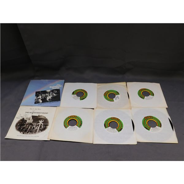 Lot of 8 45, 6 Winnipeg Label Downs Records Art Young, Len Henry, Winnipeg The Rainbow Song, Calgary