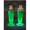 Image 1 : Uranium Glass Salt and Pepper Shakers
