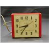 Image 1 : General Electric Vintage Electric Desk Clock Red Plastic Casing Model LK-38