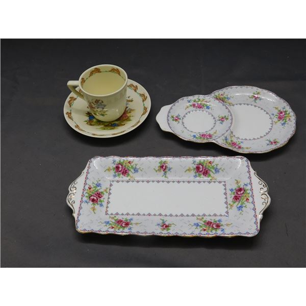 Lot of 3 Royal Albert Petit Point Serving Trays , Bunnykins Cup and Saucer