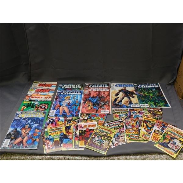 Lot of Comics and Comic Related Infinity Crisis DC, Small Postcard Size Marvel Covers, GI Joe, Etc