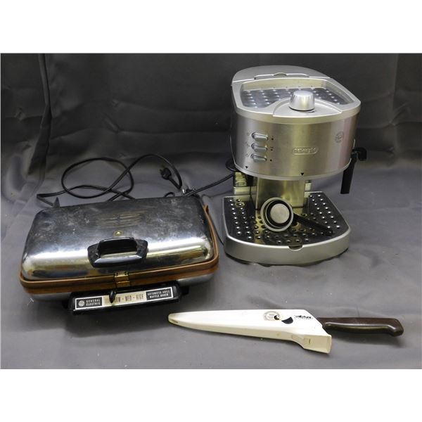 DeLonghi Coffee Maker EC-330 *as is* , General Electric Waffle Baker,