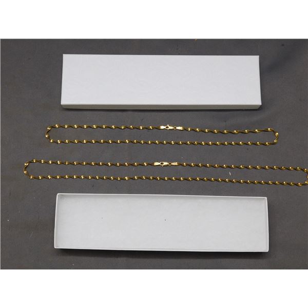 2 Sterling Silver Barley Twist Chains 20" and 23"