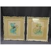 Image 1 : Pair of Vintage Framed Pastel & Watercolour Prints by Christofferson