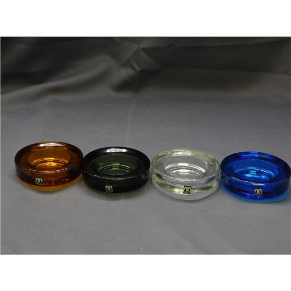 Vintage Colored Glass Cascade England Candle Holders