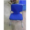 Image 2 : Vintage Chrome Base Blue Wool / Fabric Dining / Waiting Room Chair