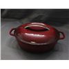 Image 1 : Deep Red Burgundy Cast Iron Enamel Dutch Oven Crock Pot by KitchenAid