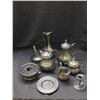 Image 1 : Pewterware Service Set Coffee, Tea, Water, Cream, Sugar, Candlestick, Etc
