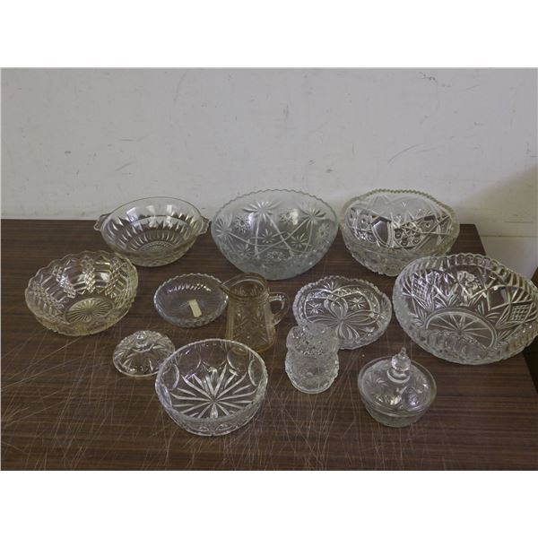Lot of Assorted Glass EAPG Serving Ware, Bowls, Etc