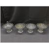 Image 1 : Lot of 4 Glass Vases Lady American Prescut EAPG w Flower Frogs.(1 with lid)