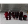 Image 1 : Lot of 18pcs Ruby Glasses Drink Bar Ware Assorted Sizes Vampire Glass