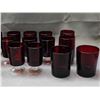 Image 2 : Lot of 18pcs Ruby Glasses Drink Bar Ware Assorted Sizes Vampire Glass
