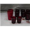 Image 3 : Lot of 18pcs Ruby Glasses Drink Bar Ware Assorted Sizes Vampire Glass