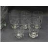 Image 3 : Lot of 2 Decanters and 10 Glasses Etched / Gold Rim