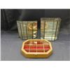 Image 1 : Lot of 3 Glass and Bras Mirrored Curio Display Cabinet
