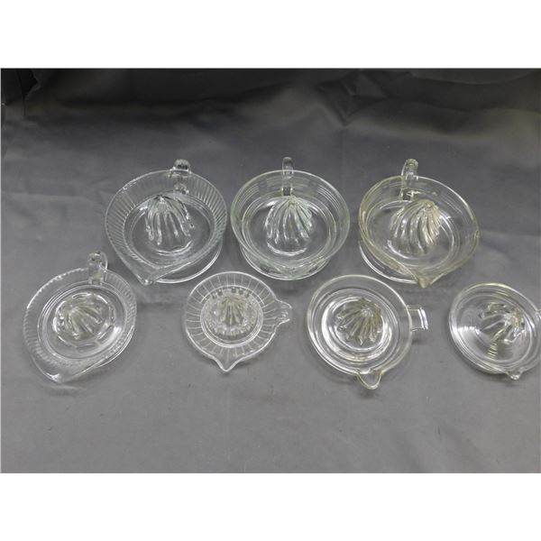 Lot of 7pcs Glass Juicers Larger & Smaller Sizes