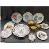 Image 1 : Lot of Anniversary Plates, Gold Tea Pot, Cream and Sugar (rough) and Small Collectible Plates