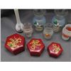 Image 2 : Lot of 12pcs Frosted Glass Hand Painted Small Vases, Glass Bottle, Plastic Stackable Trinket Boxes